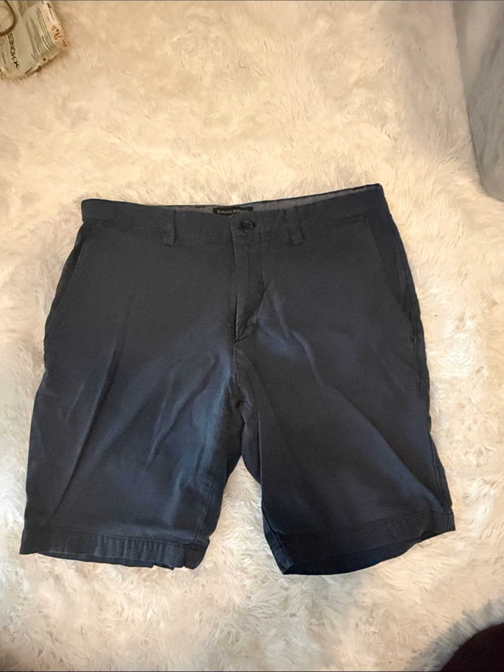Banana Republic Navy Flat Front Chino Shorts